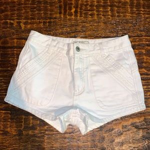 Free People White Jean Shorts with Lace Detailing